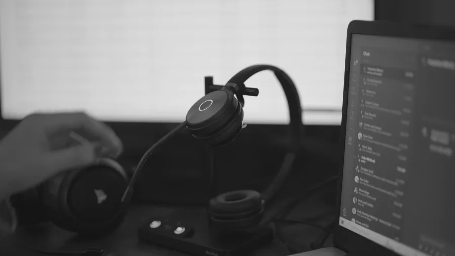 Headset on a desk