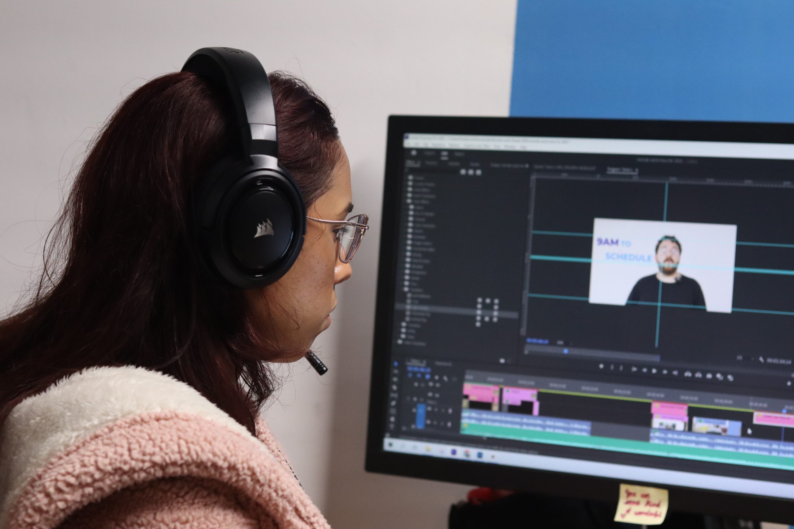 Remote video editor editing on a computer