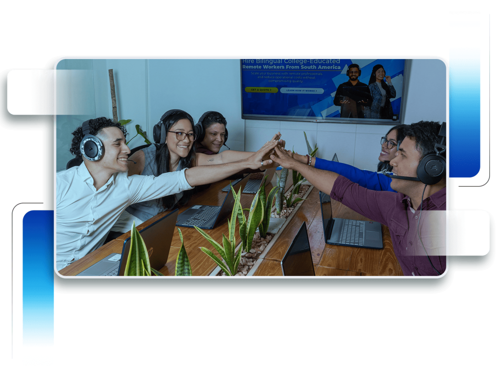 Freelancers doing a high-five